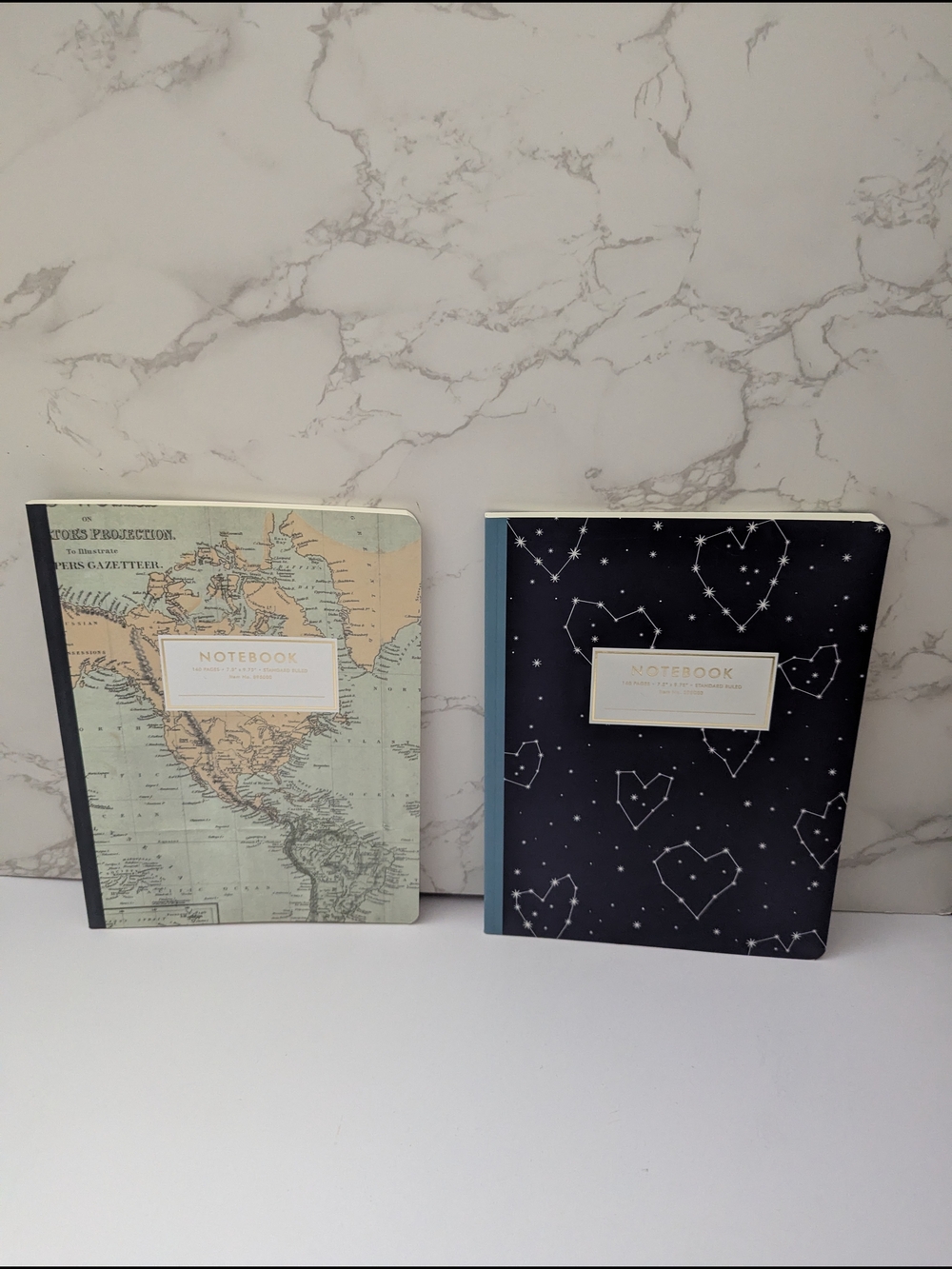 Map & Constellation Heart Notebook 2 Pcs